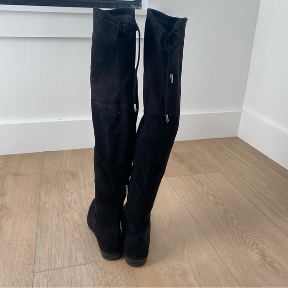 Marc Fisher Women's Humor 2 Faux Suede Over Knee Boots in Black - Picture 4 of 5